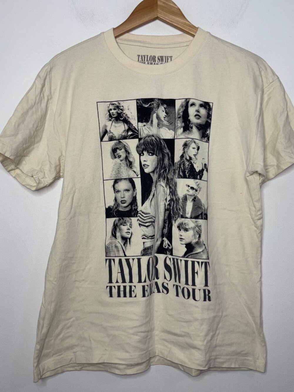 Taylor Swift The Eras Tour Short Sleeve T Shirt Small L Off White Beige Cotton